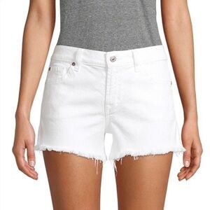 Seven7 Women's 5" Fray Hem Denim Weekend Short - Bone color